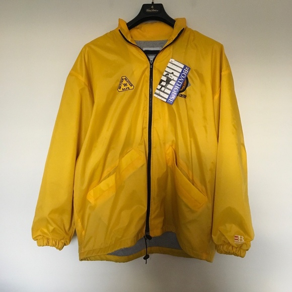 NWT Boathouse Yellow Full Zip Jacket Windbreaker Mens Sz L Lined The Myers Group - Picture 1 of 12